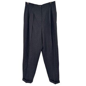 Talbots vintage wool Tailored  Pleated Trousers pants womens size 12 Gray lined
